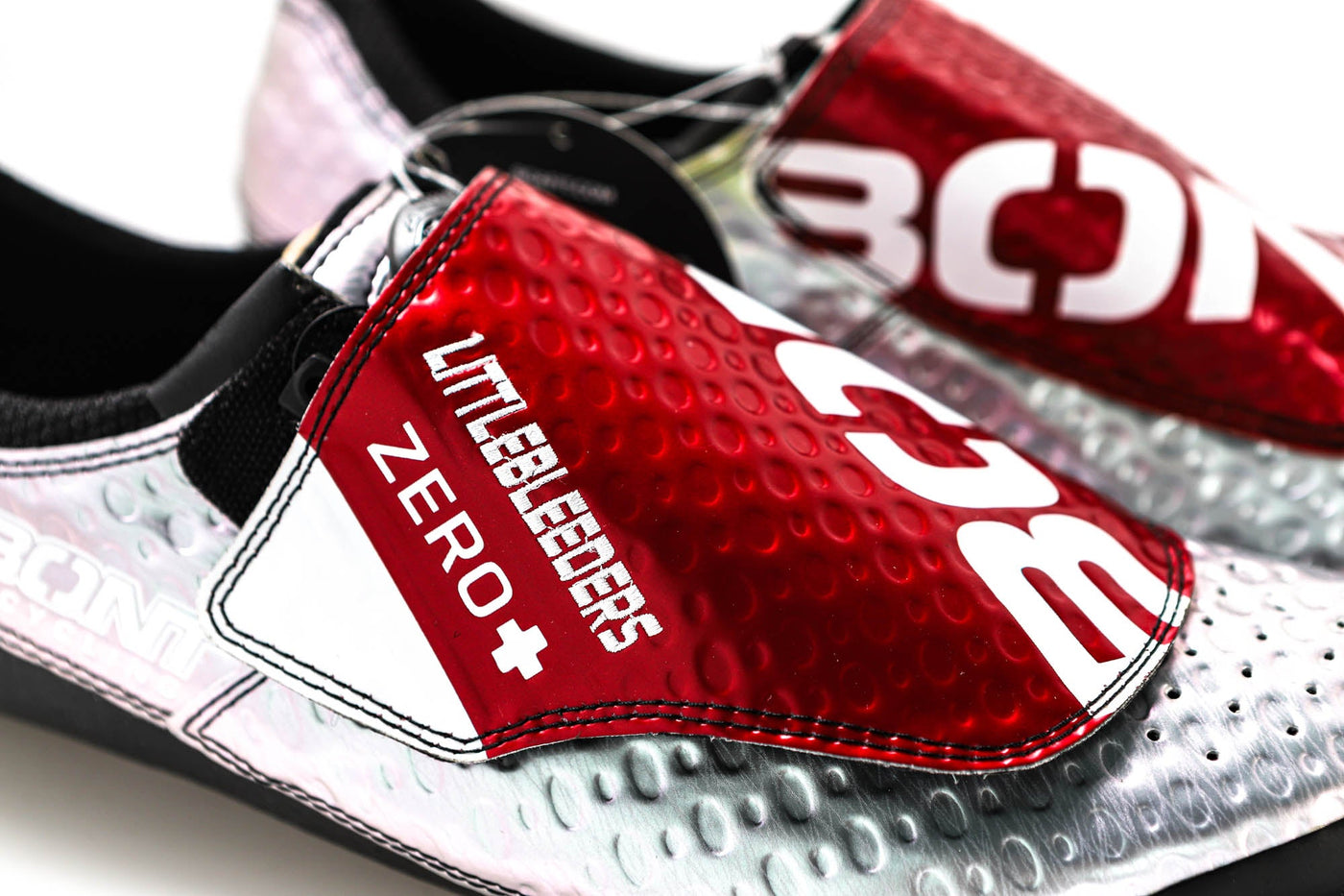 Bont Zero+ Road Shoe, 'Little Bleeders' Silver/Red - EU46