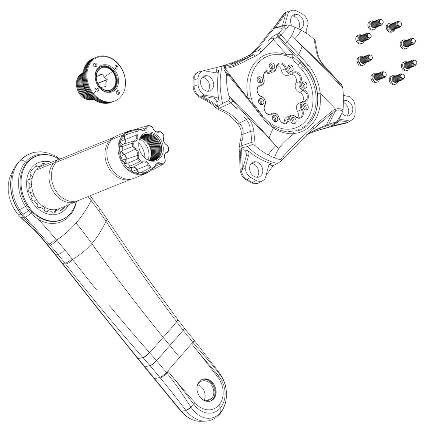 SRAM Eagle 90 Crank Arm Bolt Kit Self-Extracting M18/M30 DUB Steel