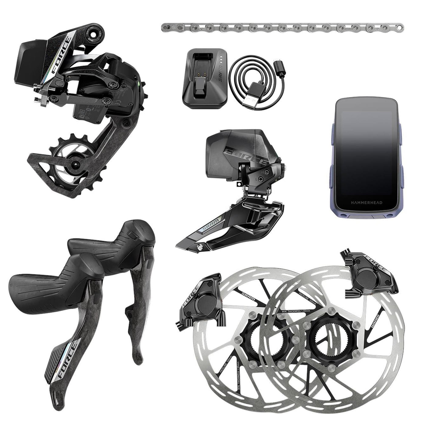 SRAM Force AXS 2X E1 Groupset with Hammerhead Karoo